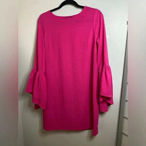 Vero Moda - Hot pink Barbie core bell sleeve dress - small